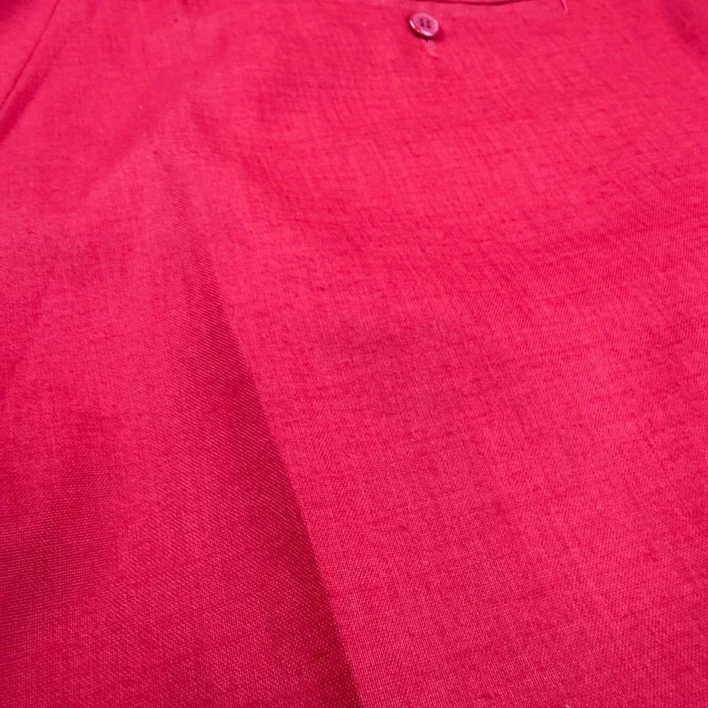 VTG Islander Linen Red Bermuda Mens 44 English Sports Shop Pleated Front